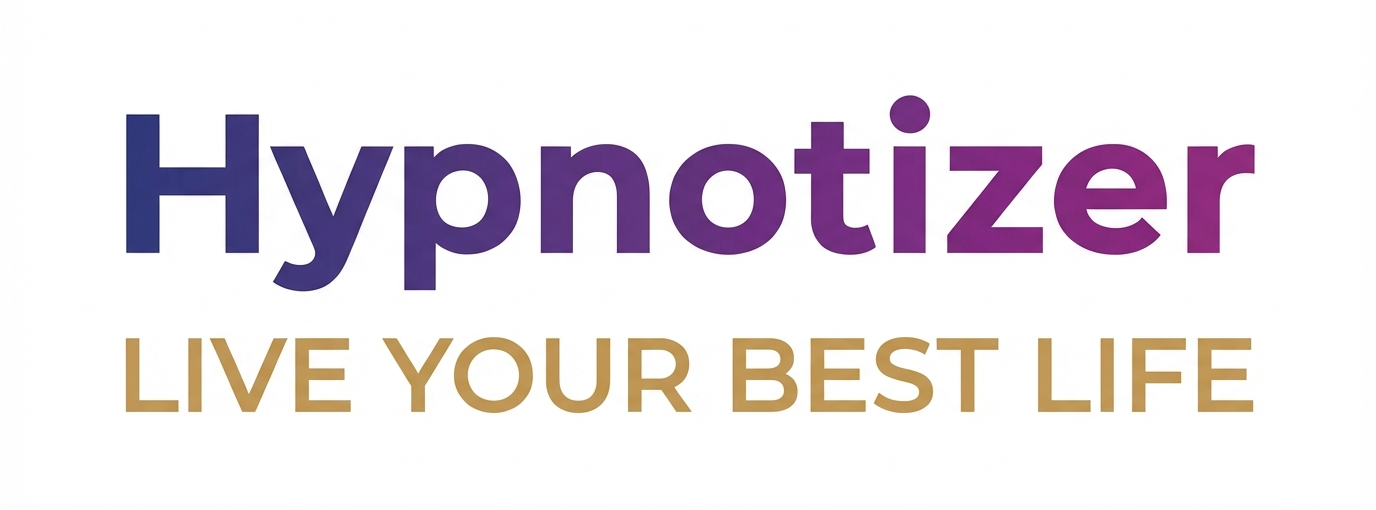 Hypnotizer Logo, with tagline: live your best life